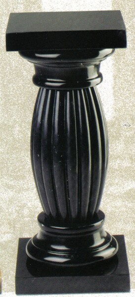 Black Marble Pedestal Column Sculptural Pinth Solid Elegant Artwork